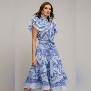 Bella Barnett Yvette Top & Skirt Set – Blue